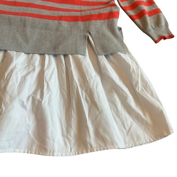 English Factory Grey Striped Sweater Dress Pullover Layered Size Large Women's - Picture 10 of 12